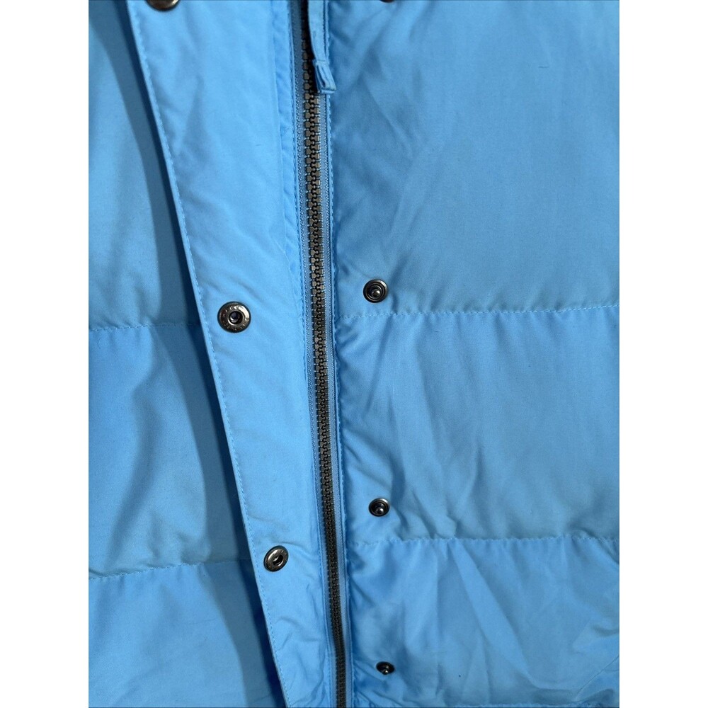 VTG LL Bean Medium Goose Down Hooded Y2K 90s VeganJacket Removable Hood Blue - Picture 5 of 5
